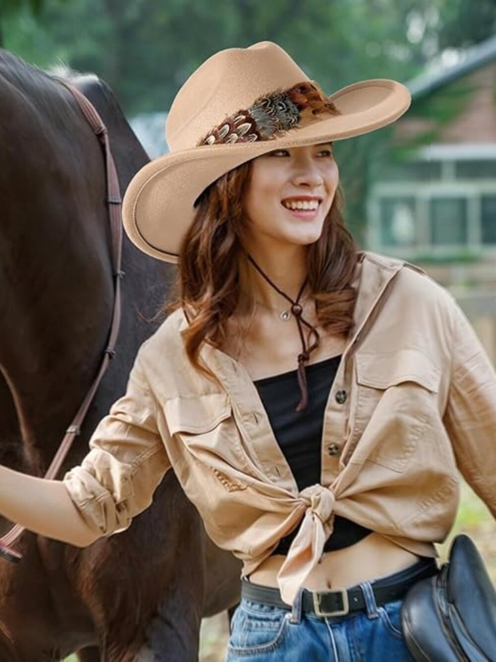 Feather Cowboy Western Hat Band
